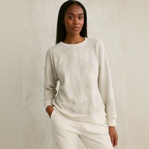 Mondetta Cloud Dancer Sweatshirt S/M Oversized Quiet Luxury Normcore Clean Girl